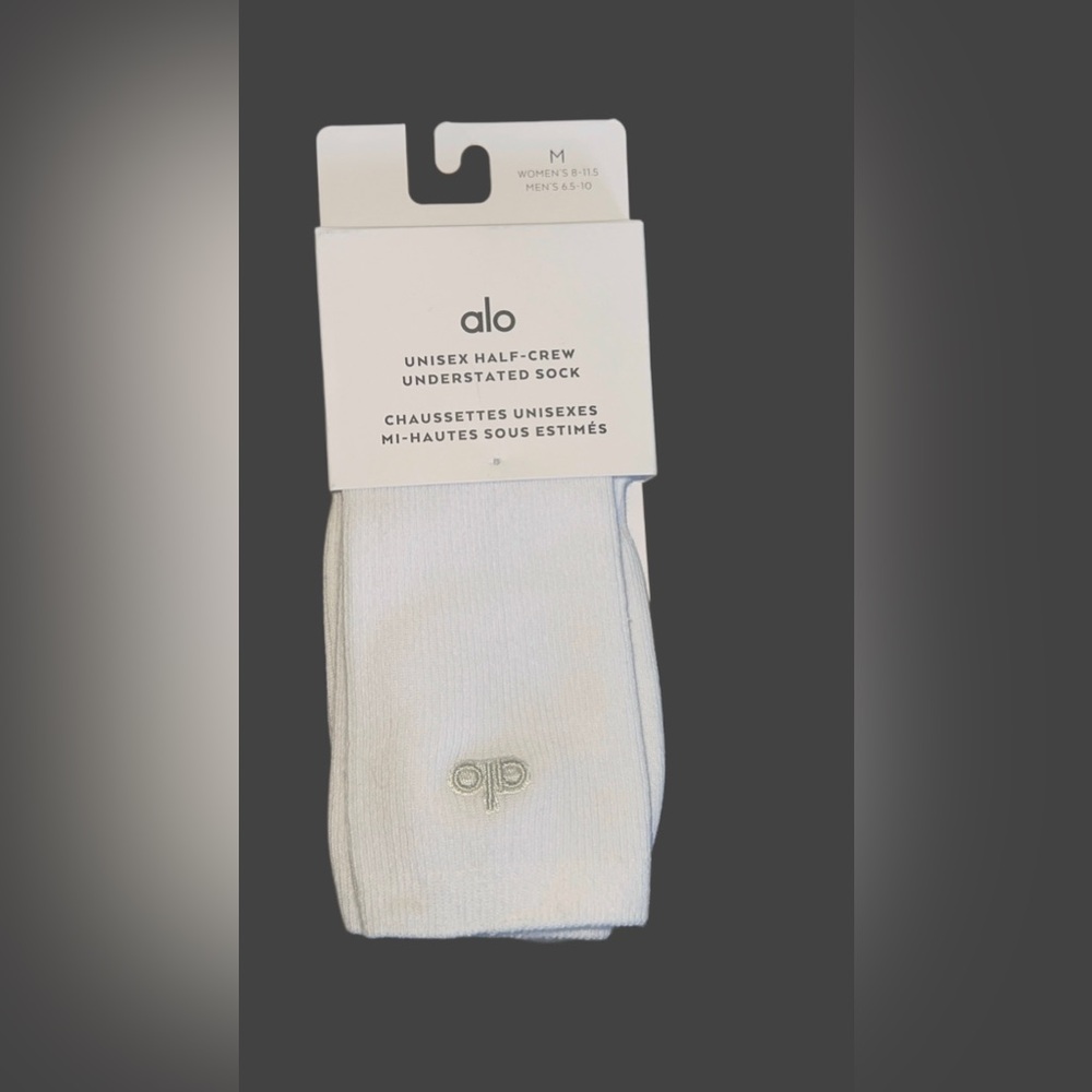 ALO Yoga Cream Unisex Half-Crew Socks